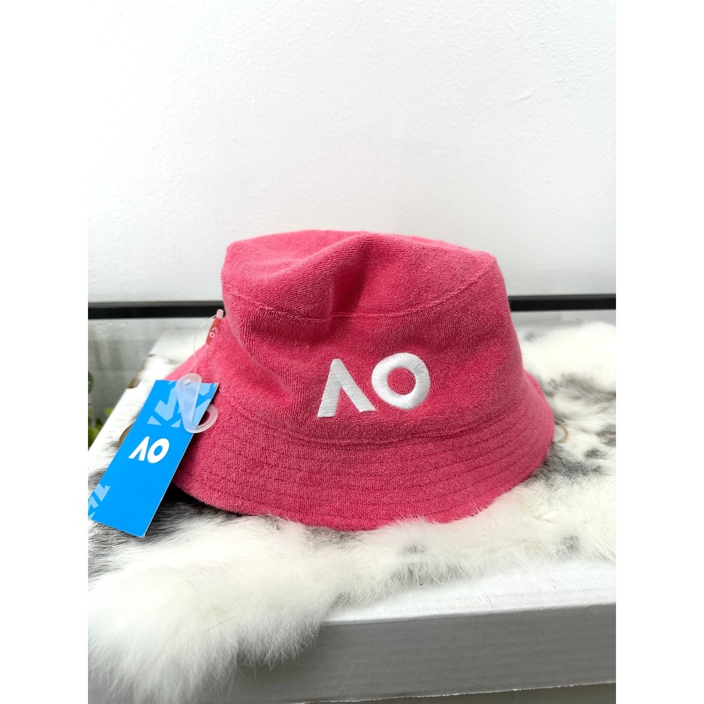 Australian Open pink terry cloth‎ bucket hat youth size kids NWT tennis AO